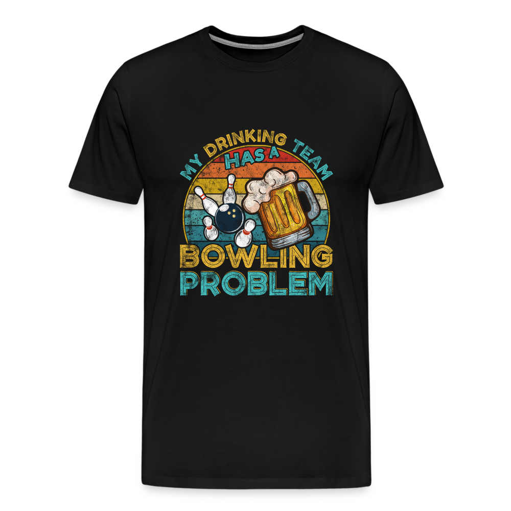 Bowling Drinking Team Problem lustiges Premium T-Shirt Herren - Schwarz