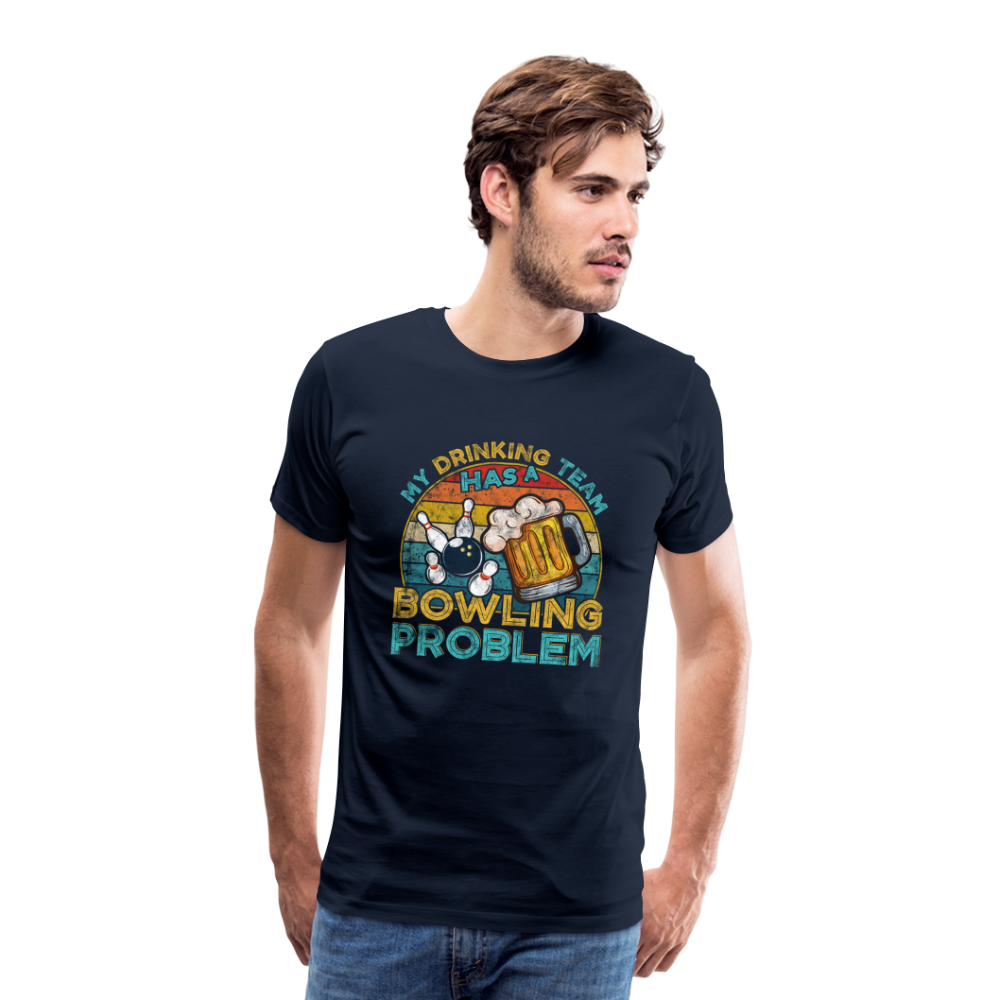 Bowling Drinking Team Problem lustiges Premium T-Shirt Herren - Navy