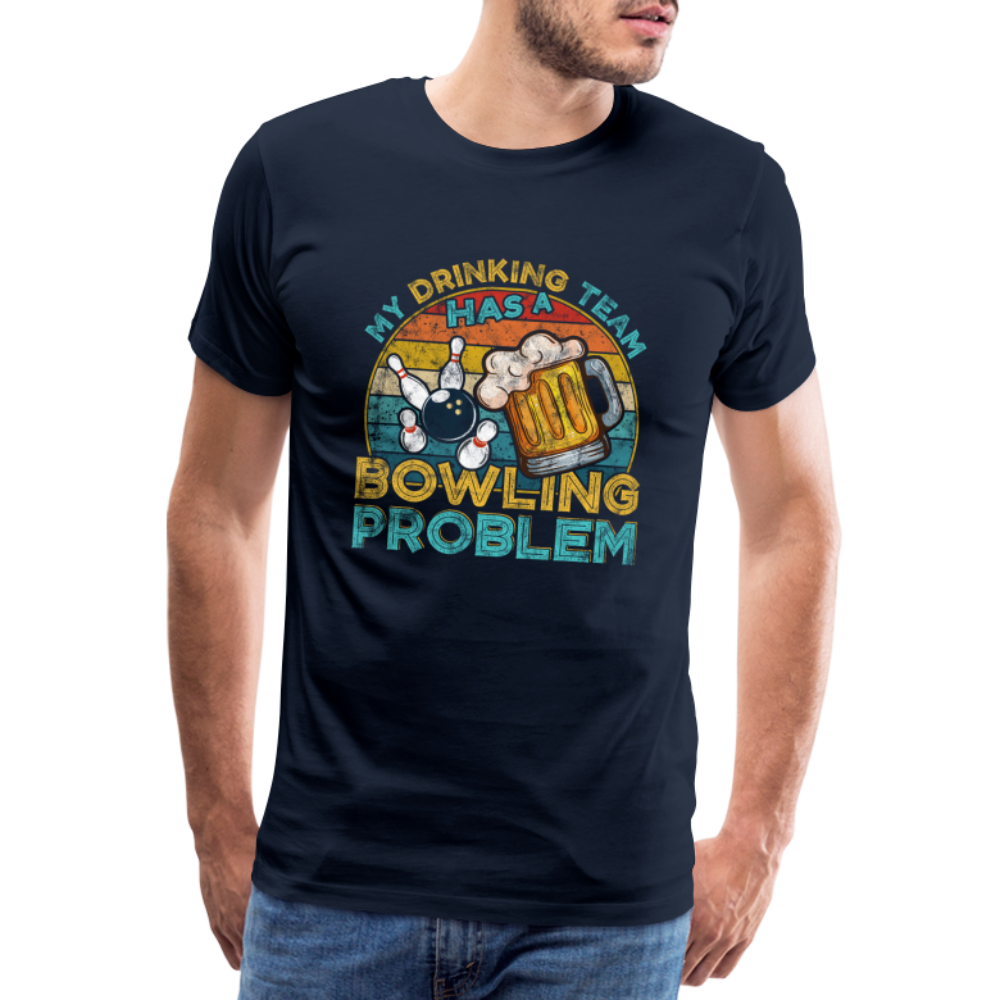 Bowling Drinking Team Problem lustiges Premium T-Shirt Herren - Navy