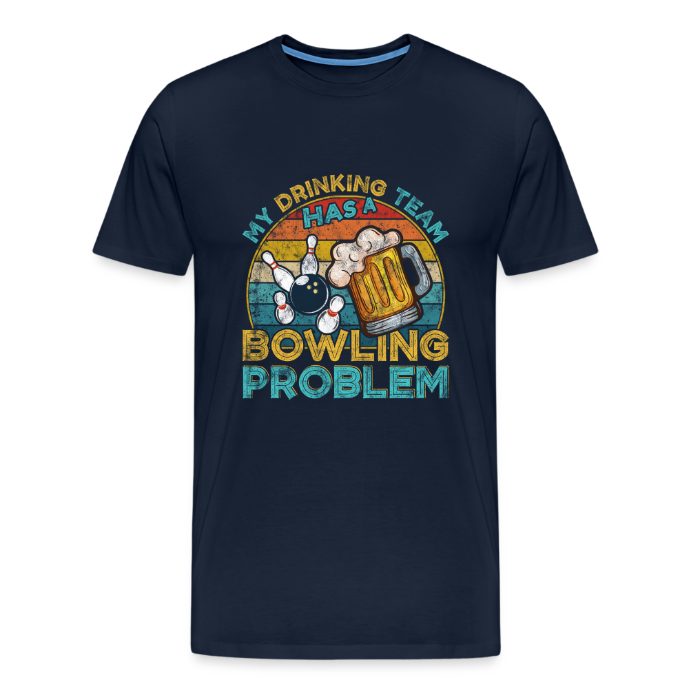 Bowling Drinking Team Problem lustiges Premium T-Shirt Herren - Navy