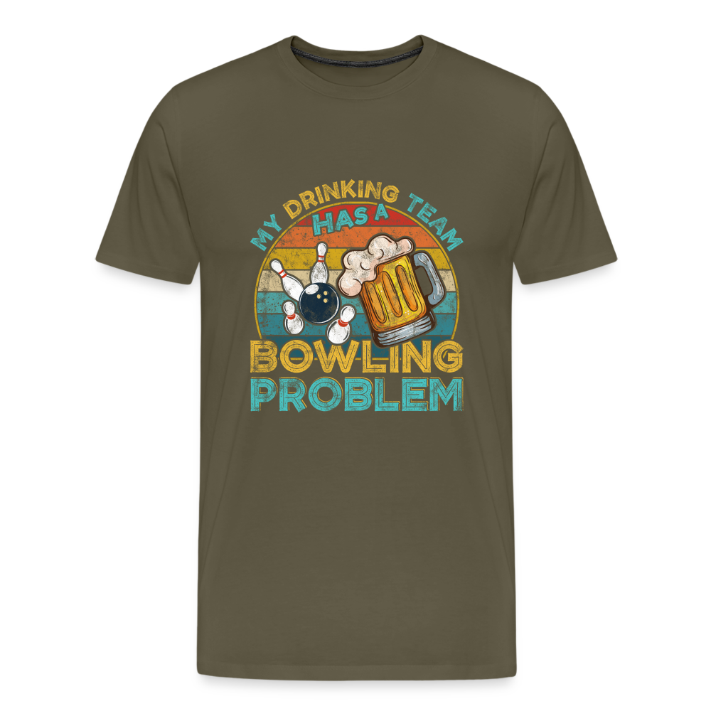 Bowling Drinking Team Problem lustiges Premium T-Shirt Herren - Khaki