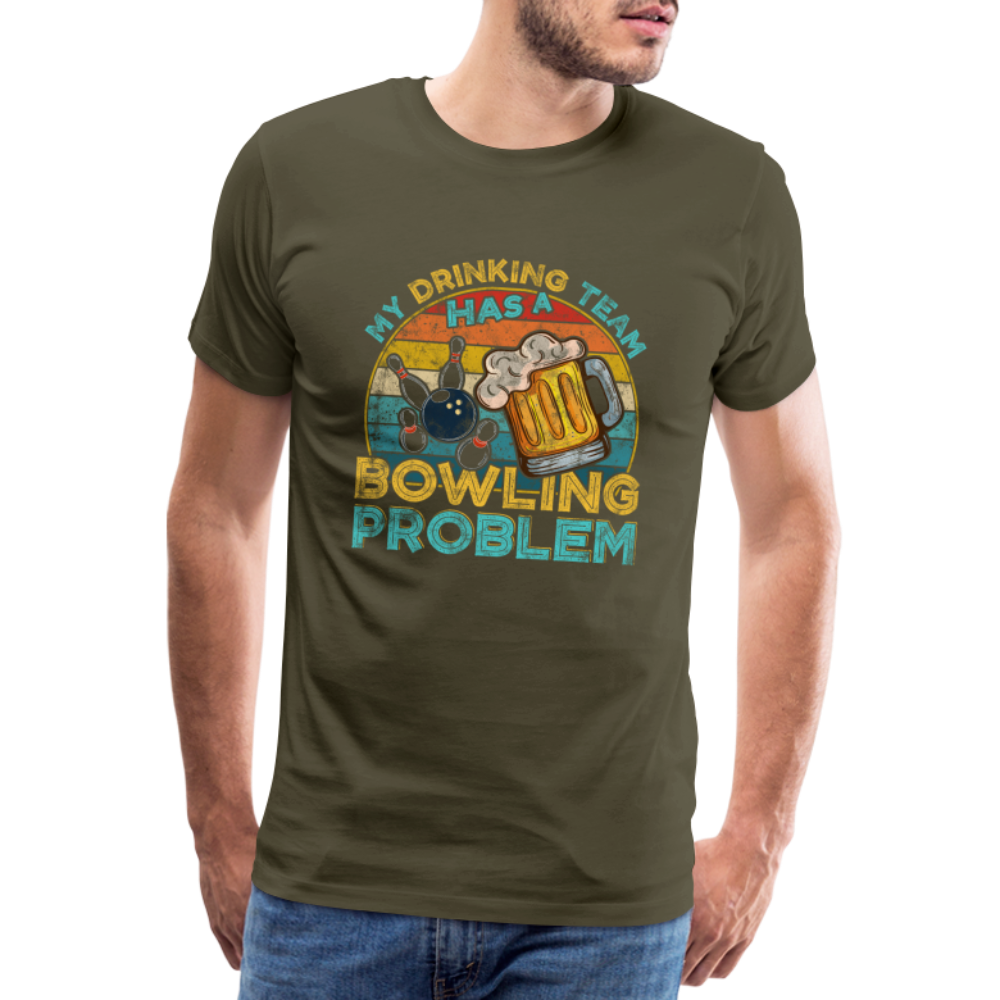 Bowling Drinking Team Problem lustiges Premium T-Shirt Herren - Khaki