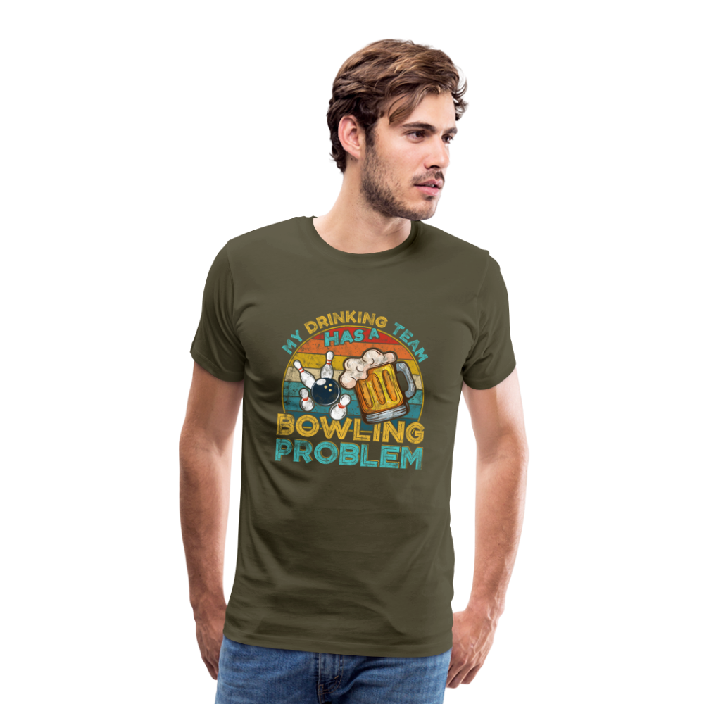 Bowling Drinking Team Problem lustiges Premium T-Shirt Herren - Khaki