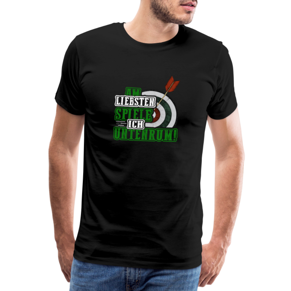 Untenrum spielen lustiges Dart Premium T-Shirt Herren - Schwarz