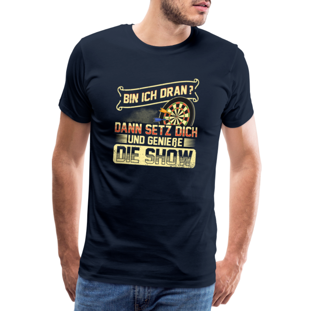Bin ich dran lustiges Dart Premium T-Shirt Herren - Navy