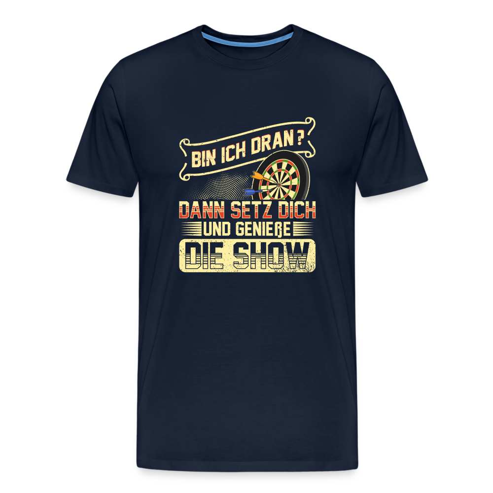 Bin ich dran lustiges Dart Premium T-Shirt Herren - Navy