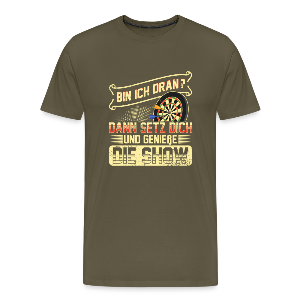 Bin ich dran lustiges Dart Premium T-Shirt Herren - Khaki