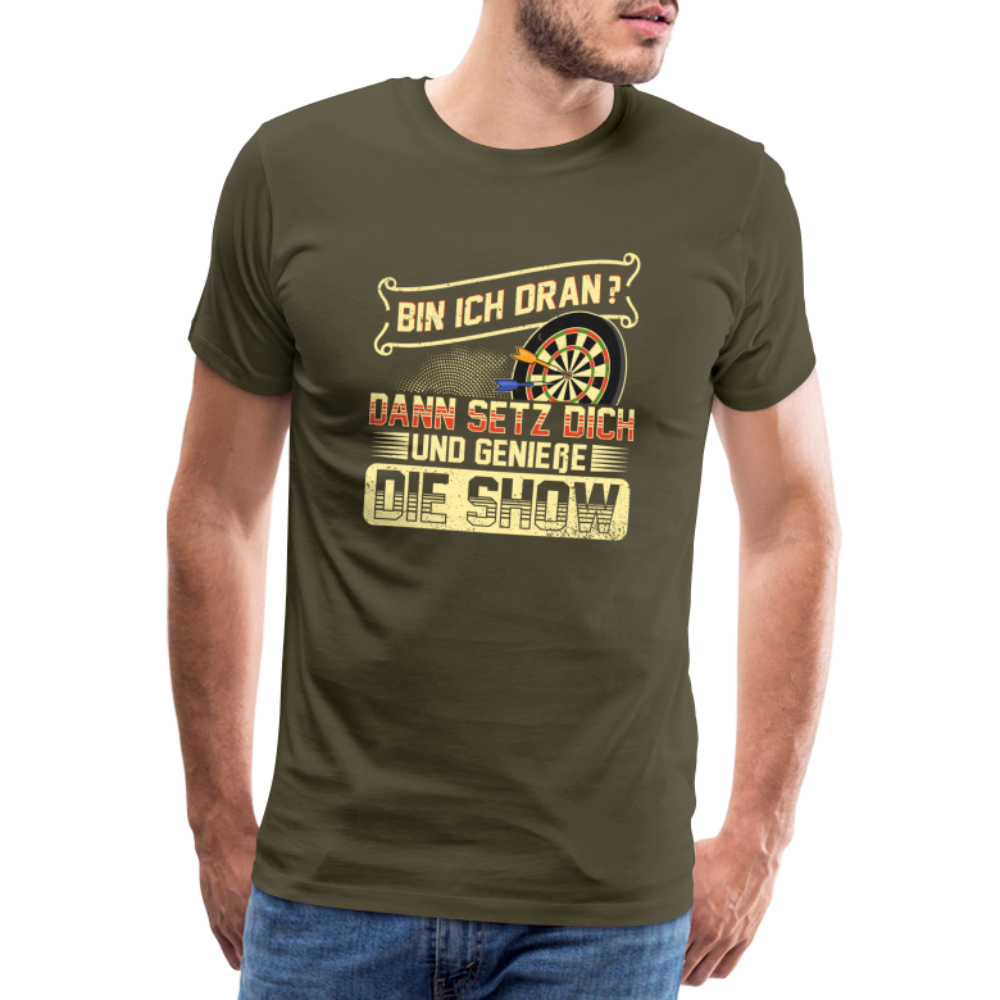 Bin ich dran lustiges Dart Premium T-Shirt Herren - Khaki