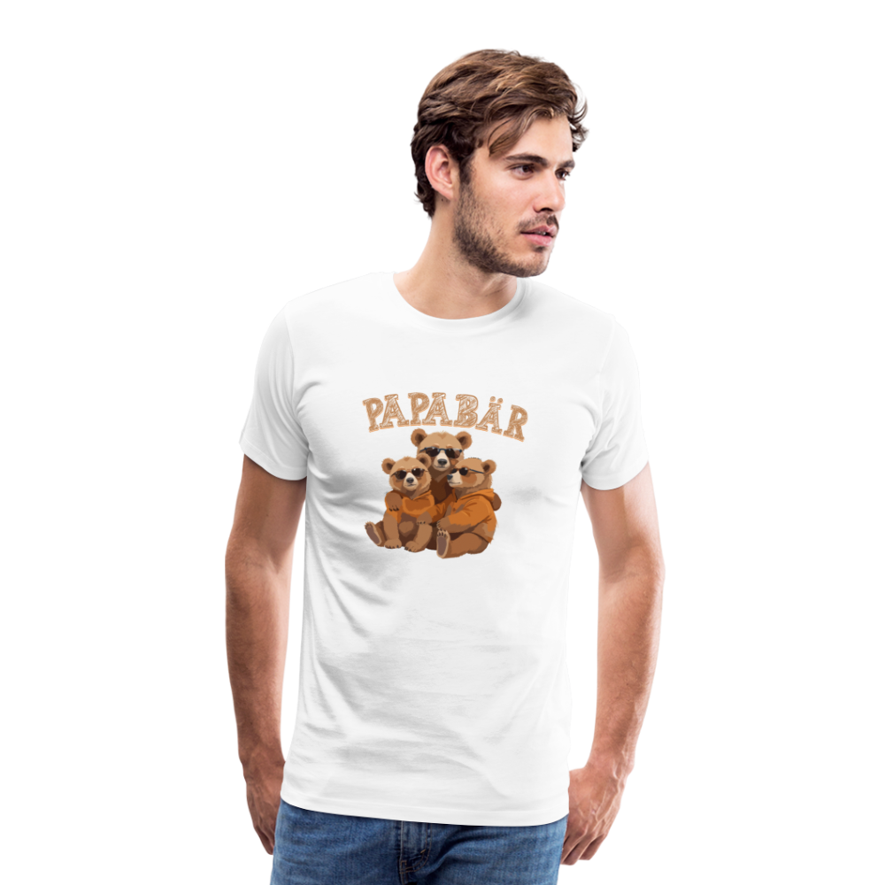 Papabär lustiges Papa Premium T-Shirt Herren - Weiß