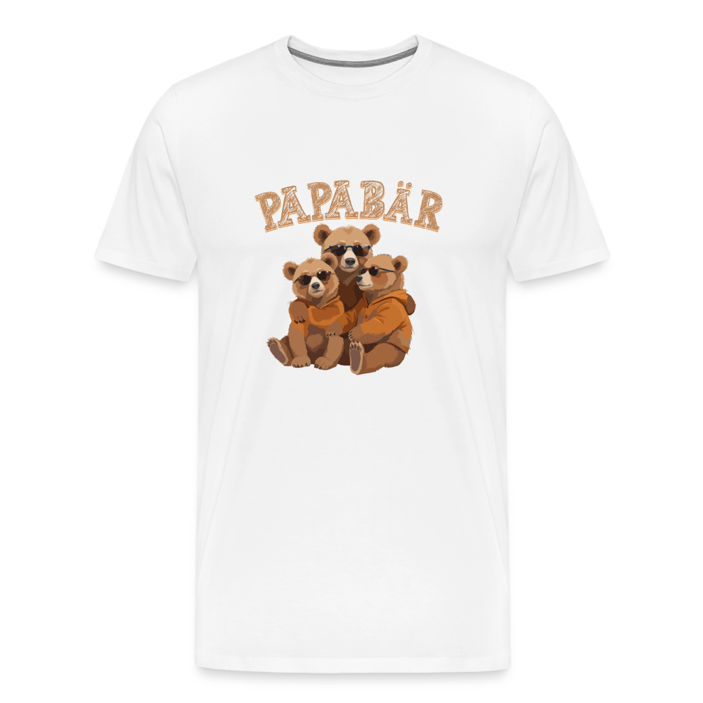 Papabär lustiges Papa Premium T-Shirt Herren - Weiß