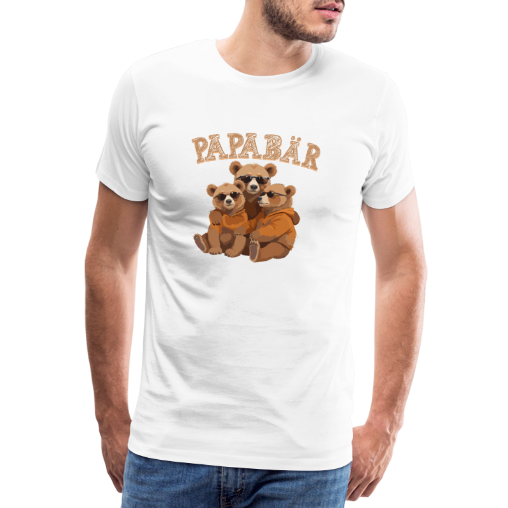 Papabär lustiges Papa Premium T-Shirt Herren - Weiß