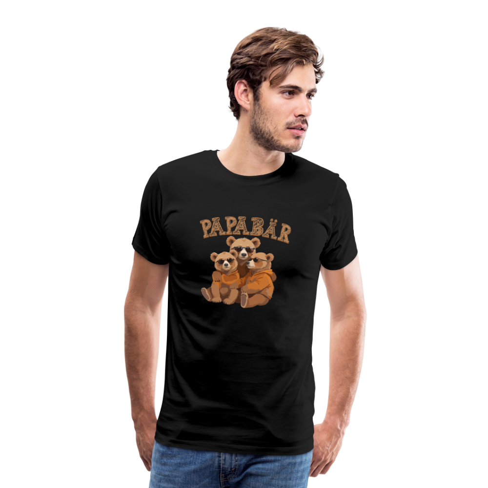 Papabär lustiges Papa Premium T-Shirt Herren - Schwarz