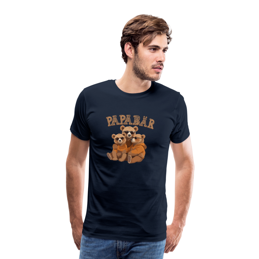 Papabär lustiges Papa Premium T-Shirt Herren - Navy