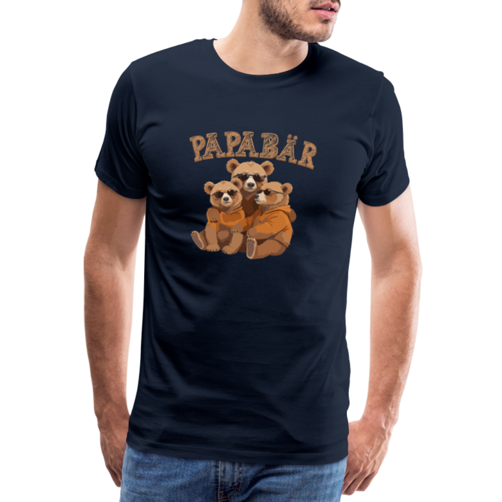 Papabär lustiges Papa Premium T-Shirt Herren - Navy