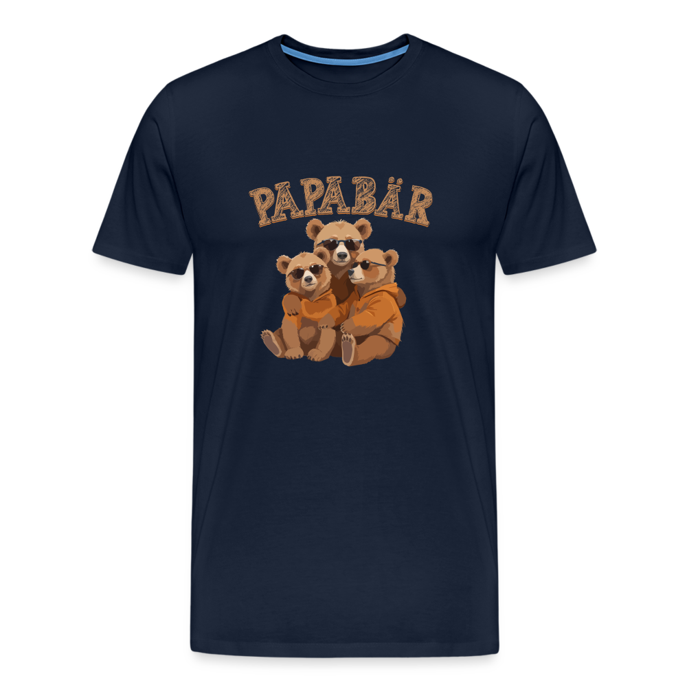 Papabär lustiges Papa Premium T-Shirt Herren - Navy
