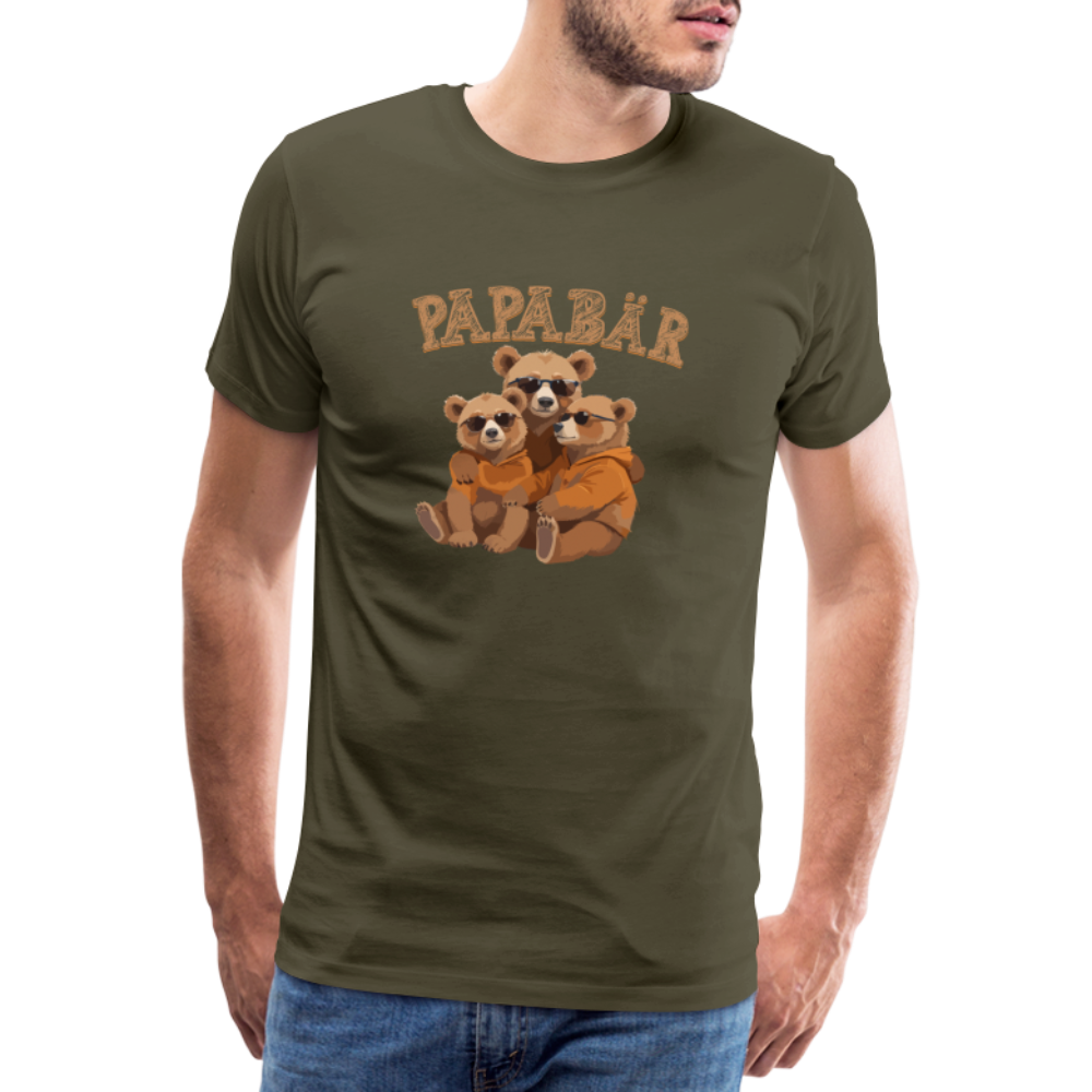 Papabär lustiges Papa Premium T-Shirt Herren - Khaki