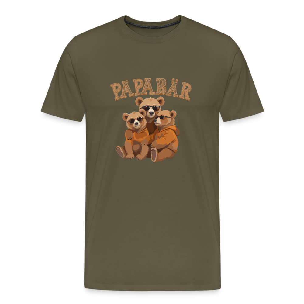 Papabär lustiges Papa Premium T-Shirt Herren - Khaki