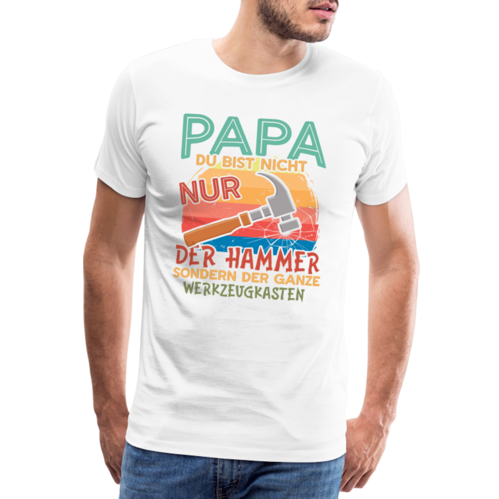 Papa der Hammer lustiges Premium T-Shirt Herren - Weiß