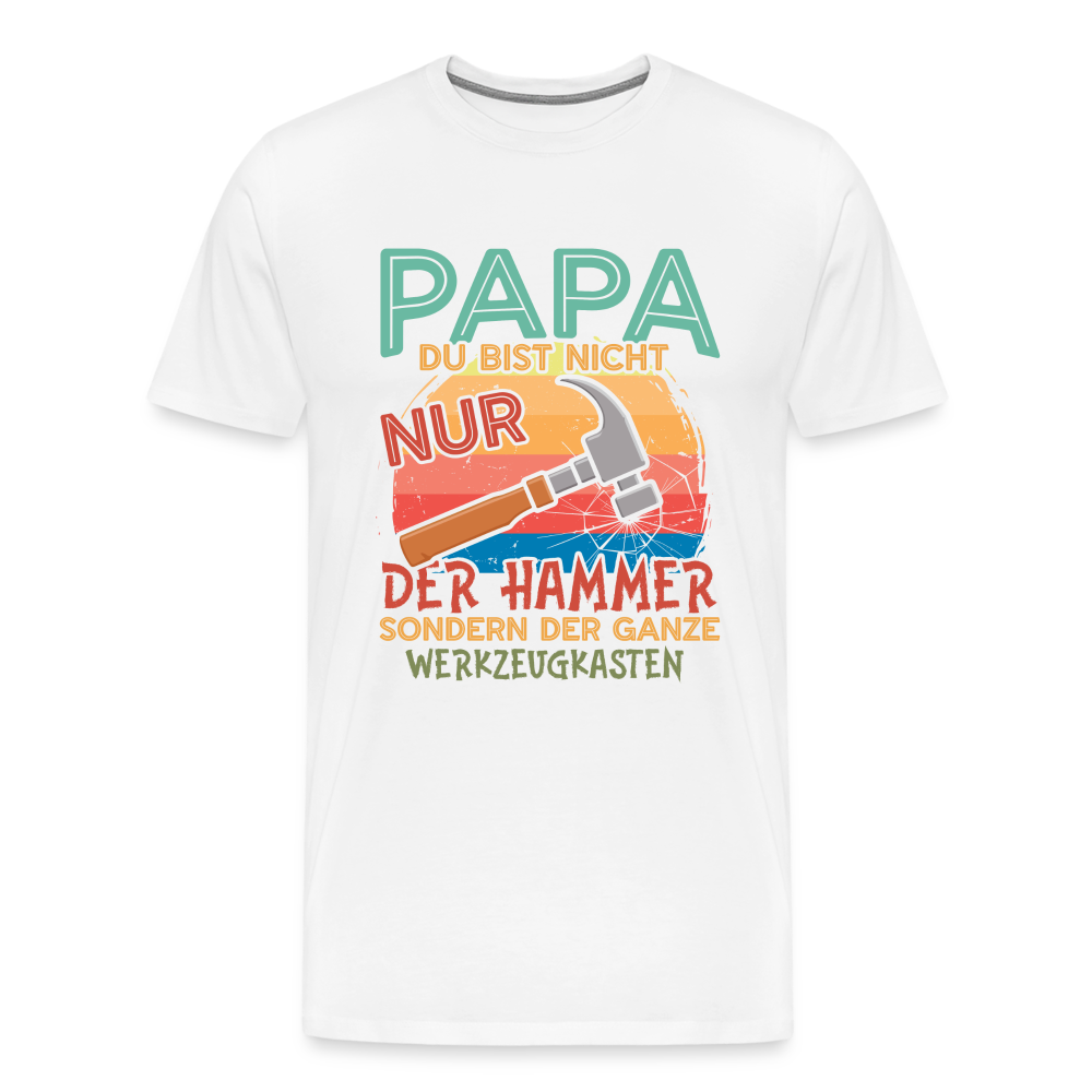 Papa der Hammer lustiges Premium T-Shirt Herren - Weiß