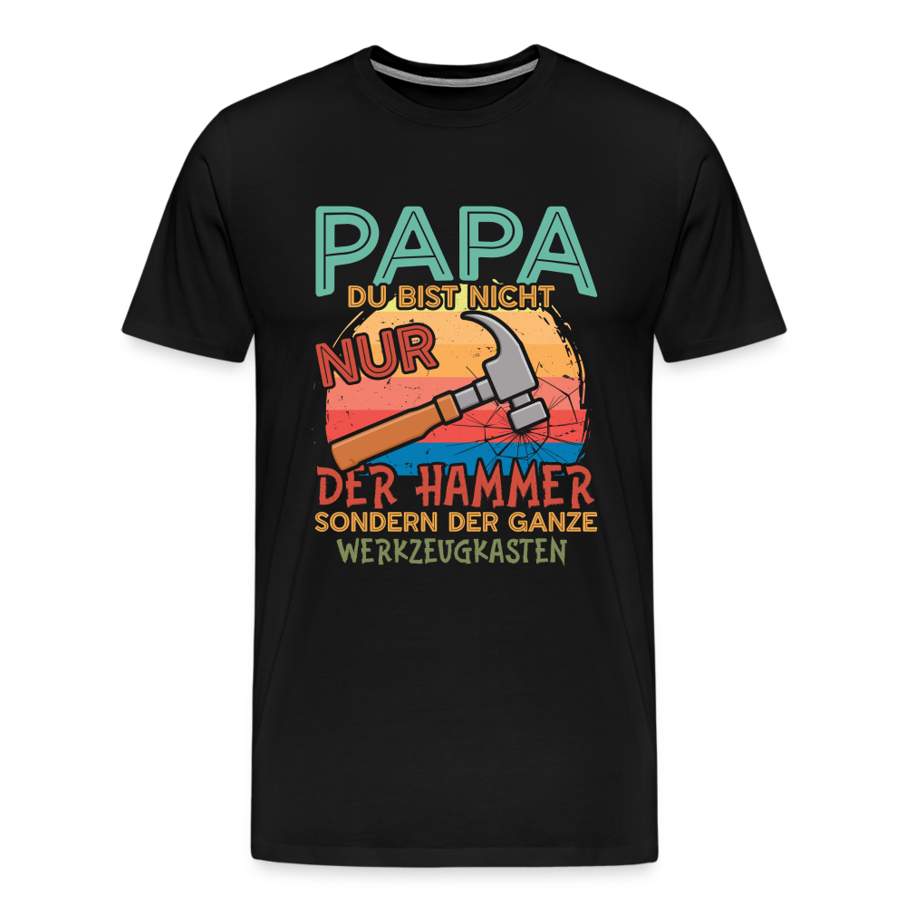 Papa der Hammer lustiges Premium T-Shirt Herren - Schwarz