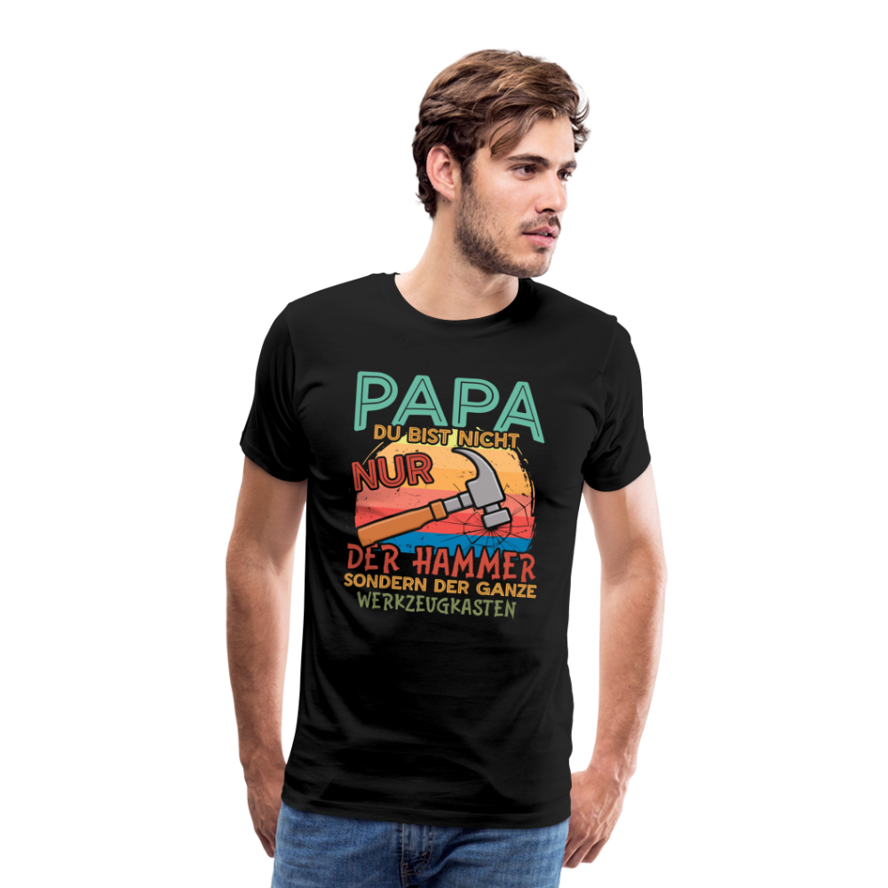 Papa der Hammer lustiges Premium T-Shirt Herren - Schwarz