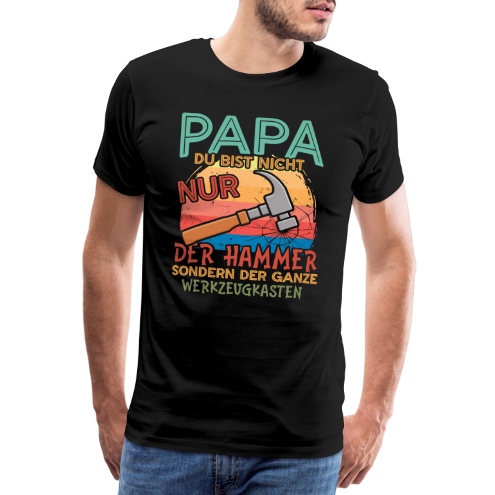 Papa der Hammer lustiges Premium T-Shirt Herren - Schwarz