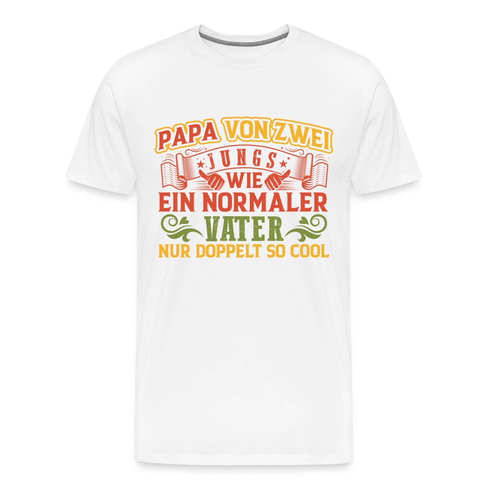 Papa von 2 Jungs lustiges Premium T-Shirt Herren - Weiß
