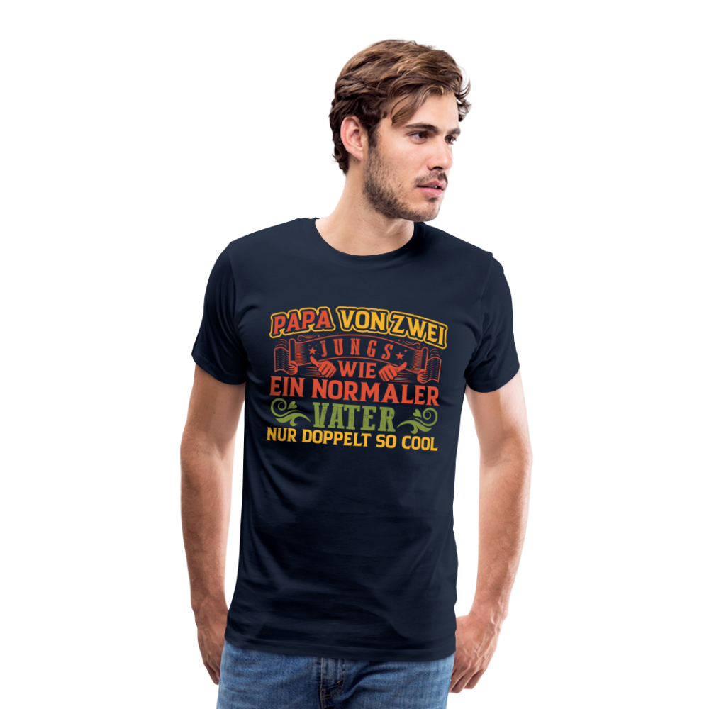 Papa von 2 Jungs lustiges Premium T-Shirt Herren - Navy