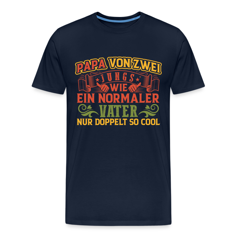 Papa von 2 Jungs lustiges Premium T-Shirt Herren - Navy