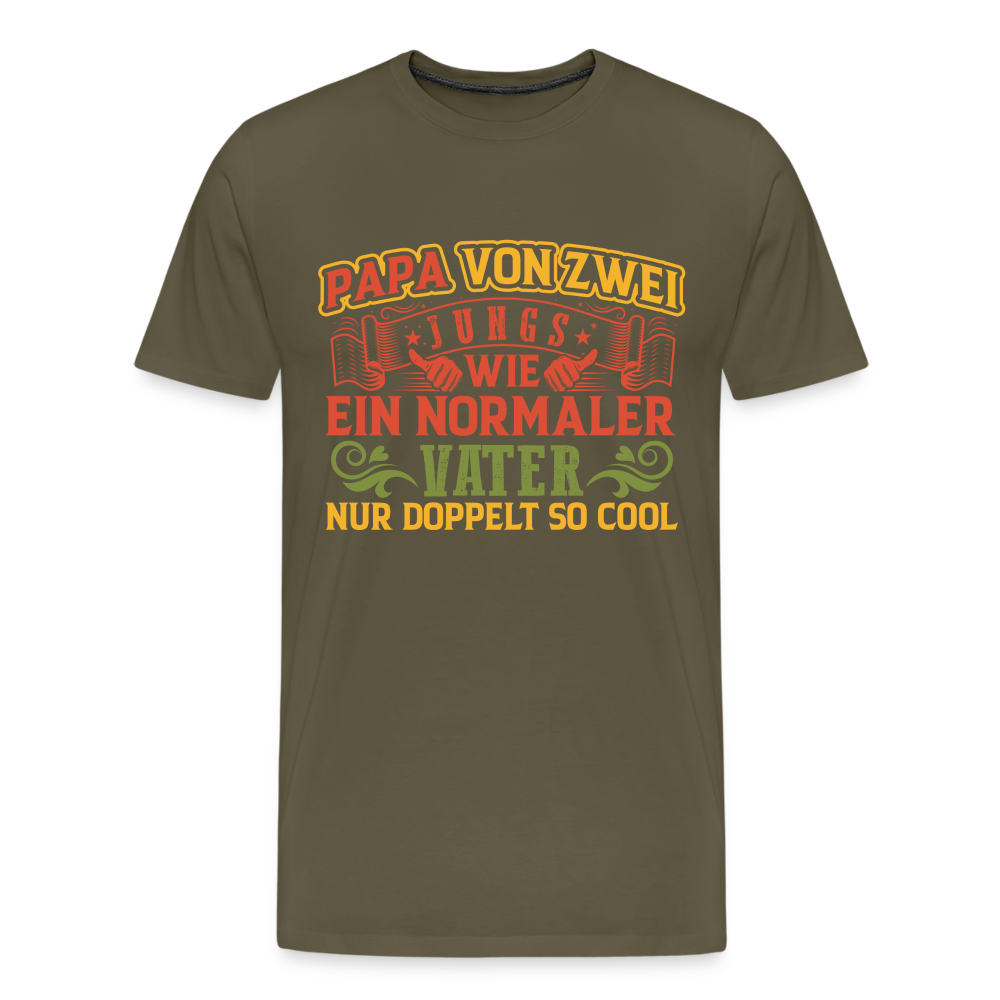 Papa von 2 Jungs lustiges Premium T-Shirt Herren - Khaki