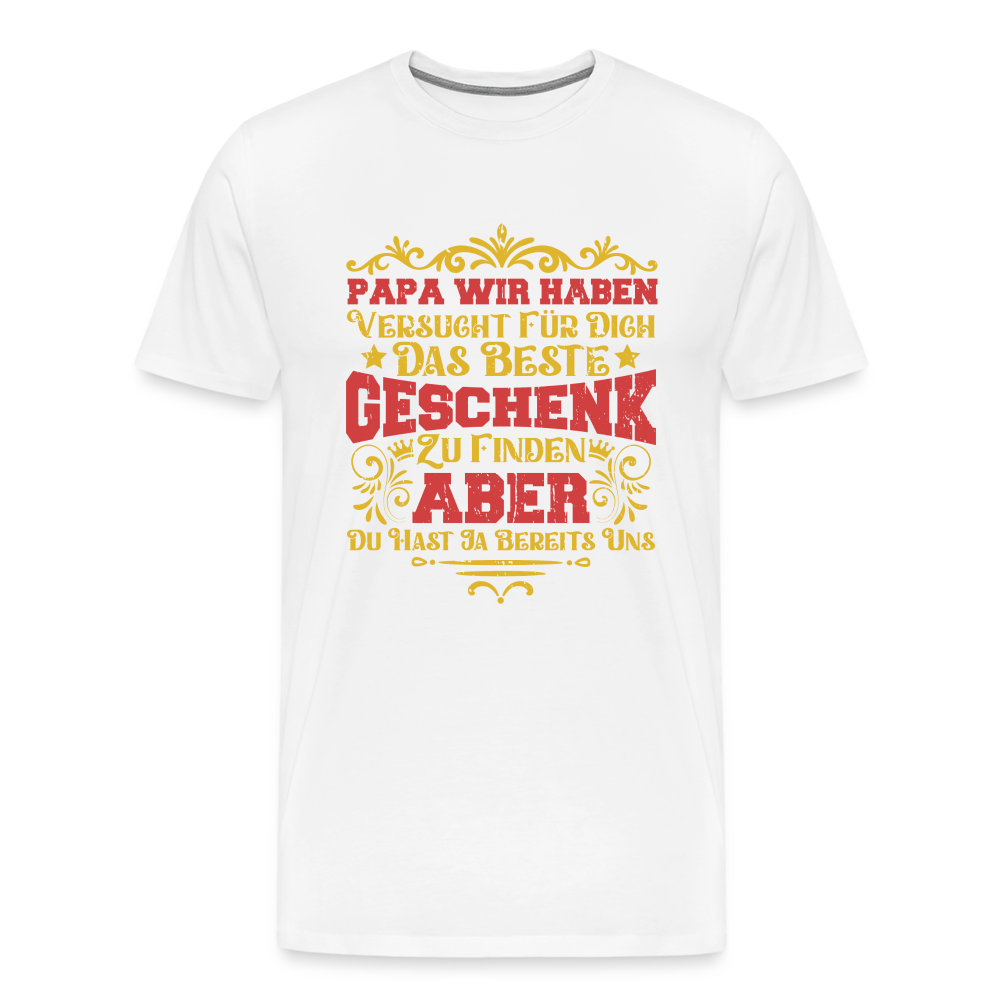 Papa Geschenk Shirt lustiges Premium T-Shirt Herren - Weiß