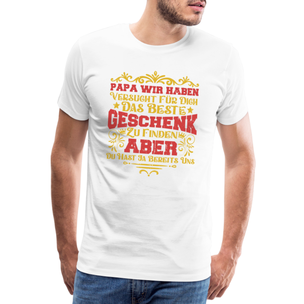 Papa Geschenk Shirt lustiges Premium T-Shirt Herren - Weiß