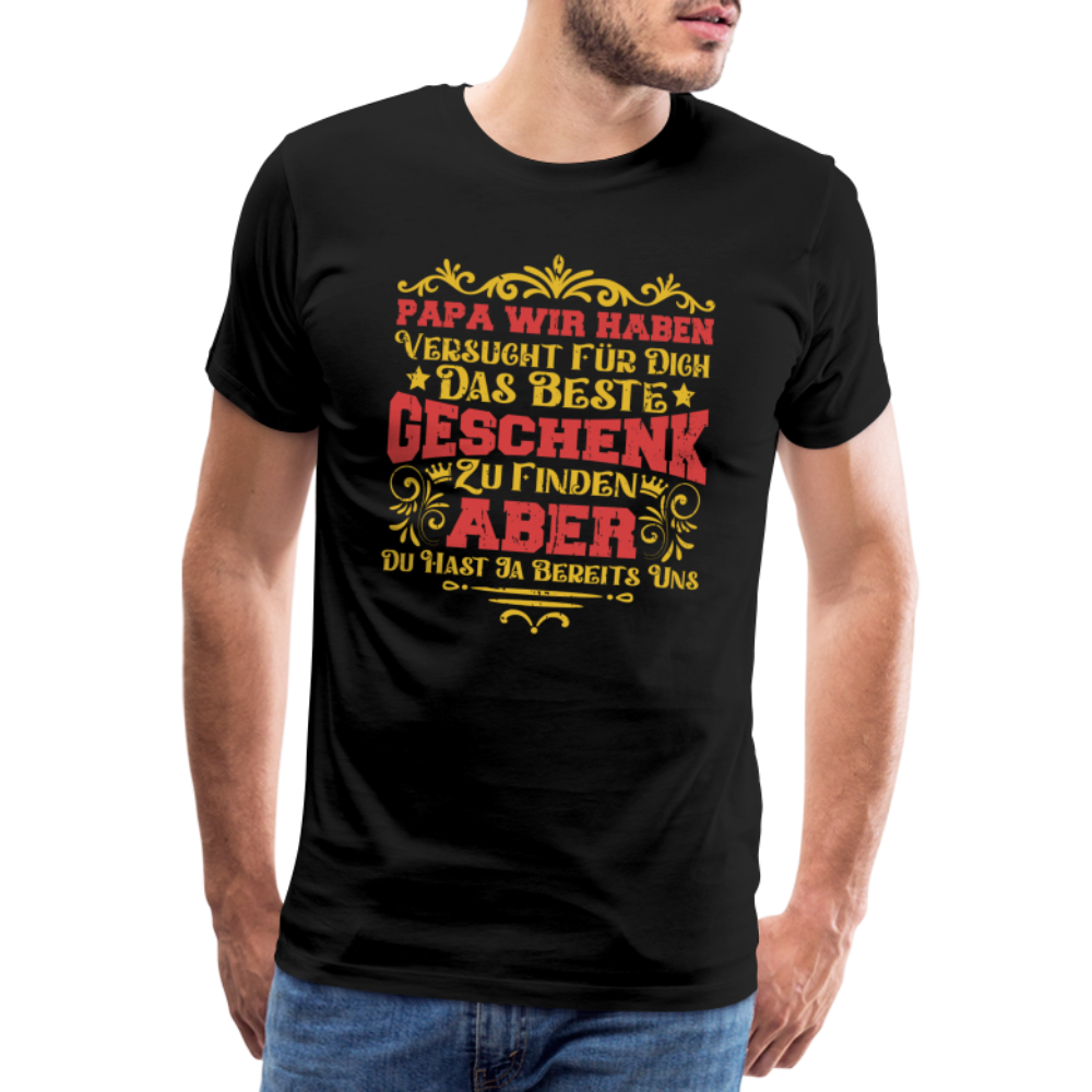 Papa Geschenk Shirt lustiges Premium T-Shirt Herren - Schwarz