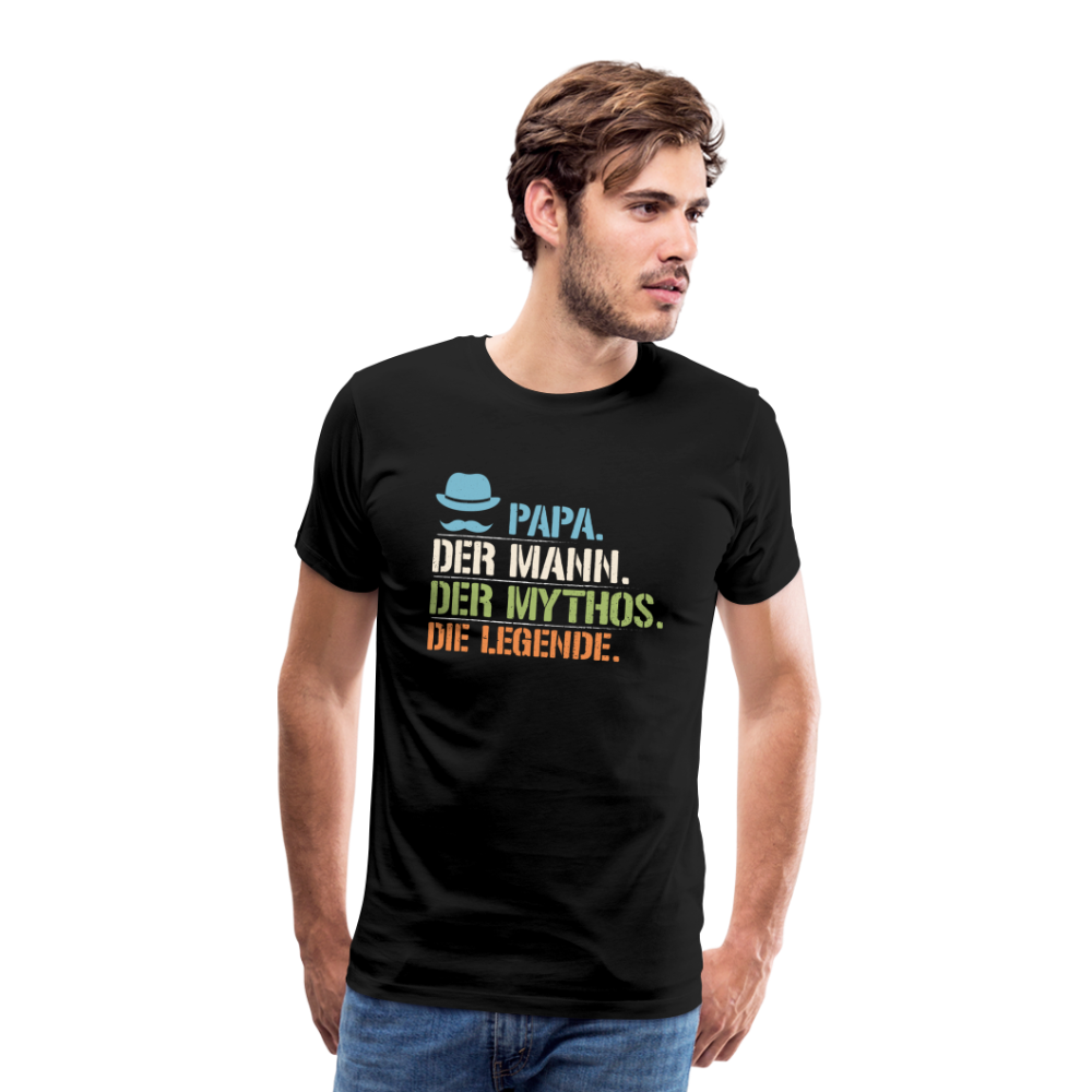 Papa Legende Shirt lustiges Premium T-Shirt Herren - Schwarz