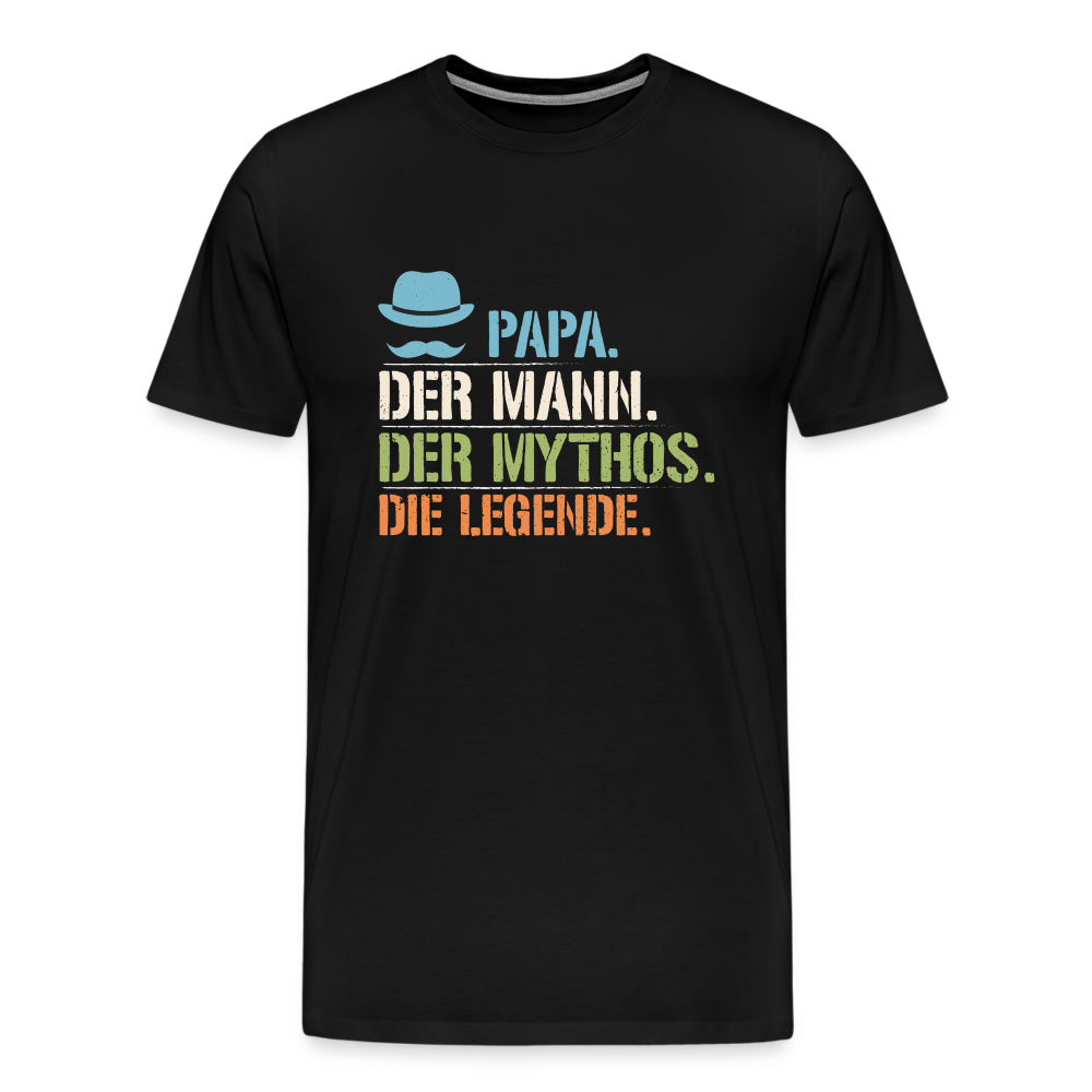 Papa Legende Shirt lustiges Premium T-Shirt Herren - Schwarz