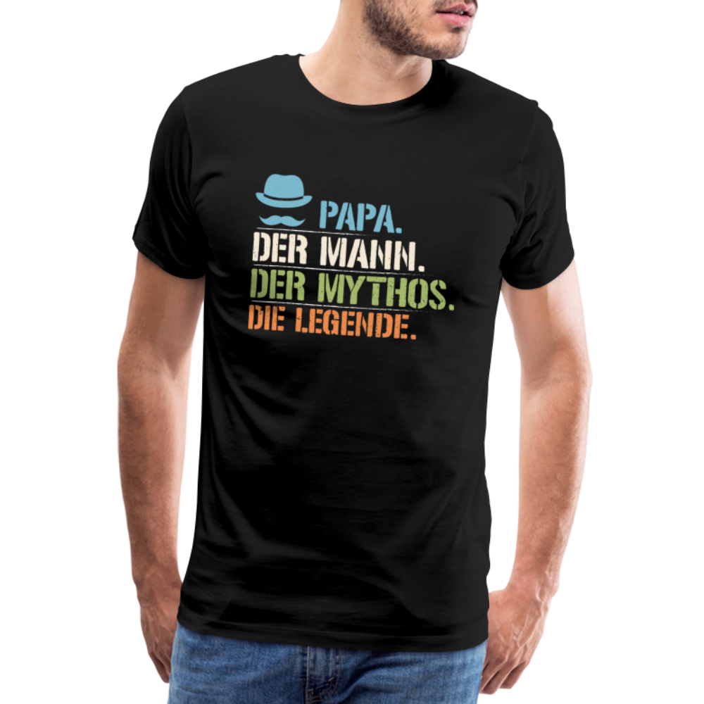 Papa Legende Shirt lustiges Premium T-Shirt Herren - Schwarz