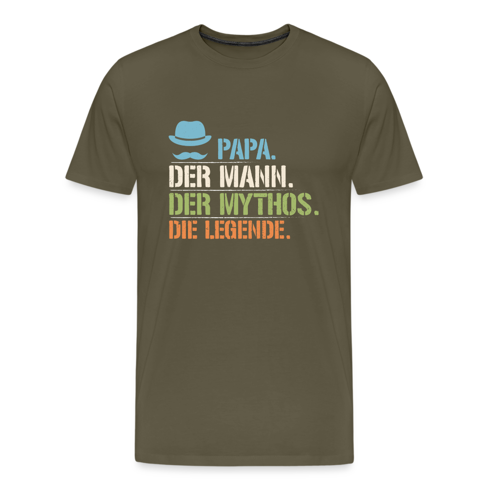 Papa Legende Shirt lustiges Premium T-Shirt Herren - Khaki