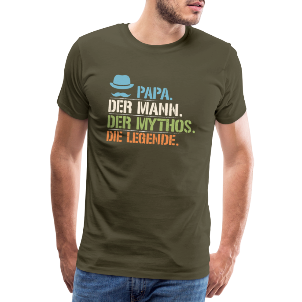 Papa Legende Shirt lustiges Premium T-Shirt Herren - Khaki