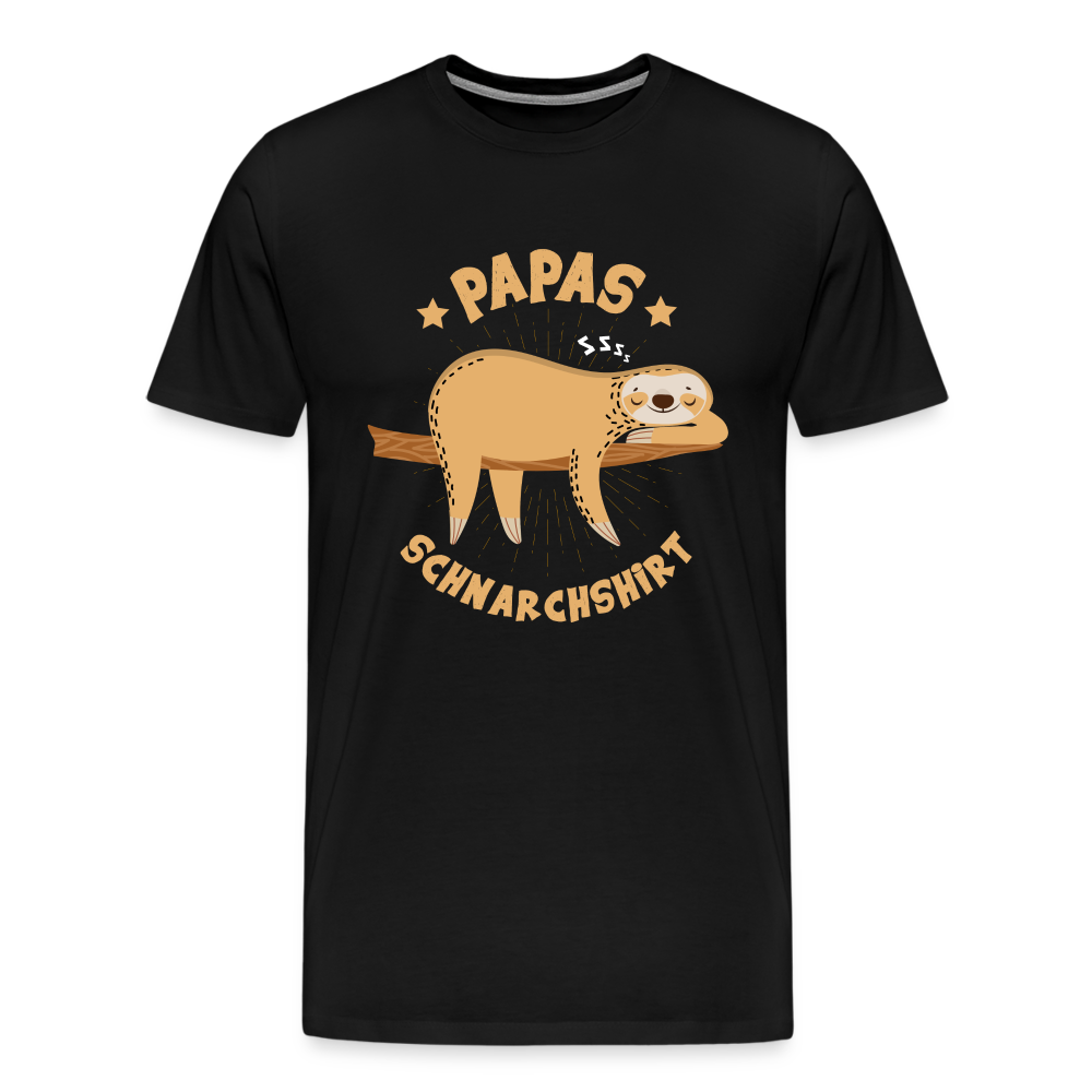 Papa Schnarchshirt lustiges Premium T-Shirt Herren - Schwarz