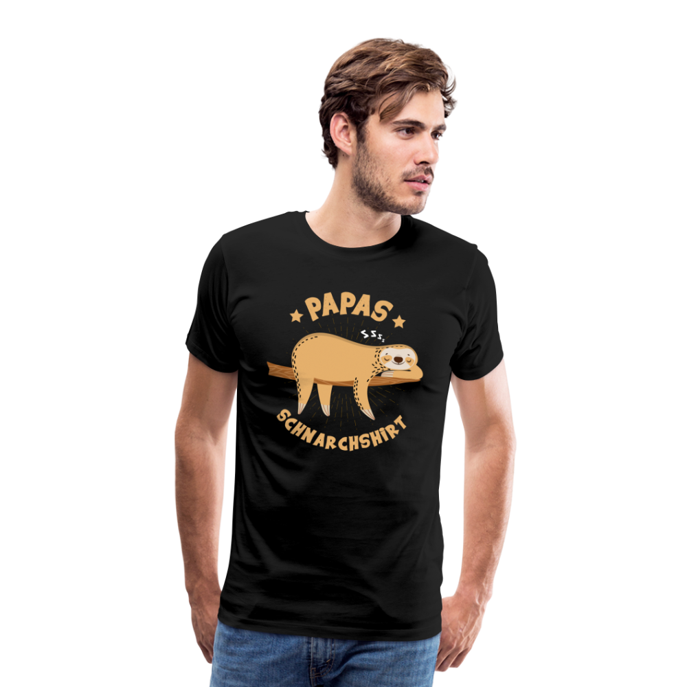 Papa Schnarchshirt lustiges Premium T-Shirt Herren - Schwarz
