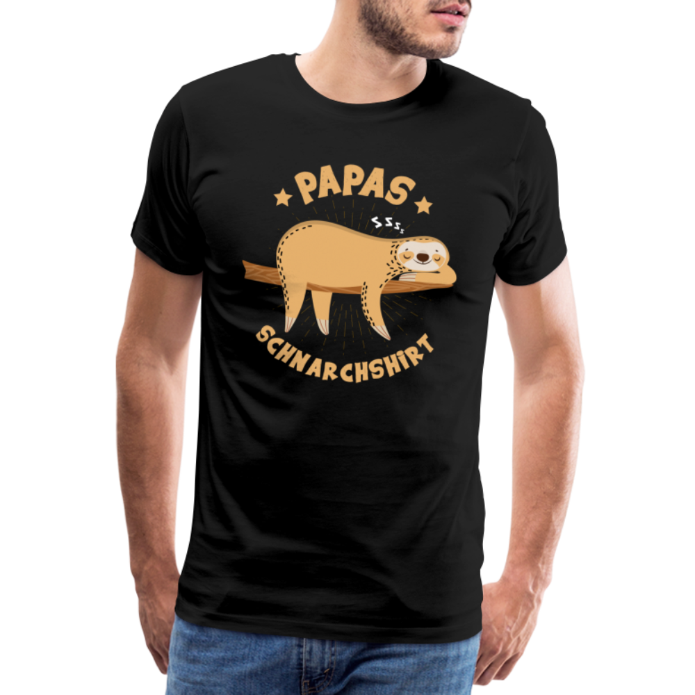 Papa Schnarchshirt lustiges Premium T-Shirt Herren - Schwarz