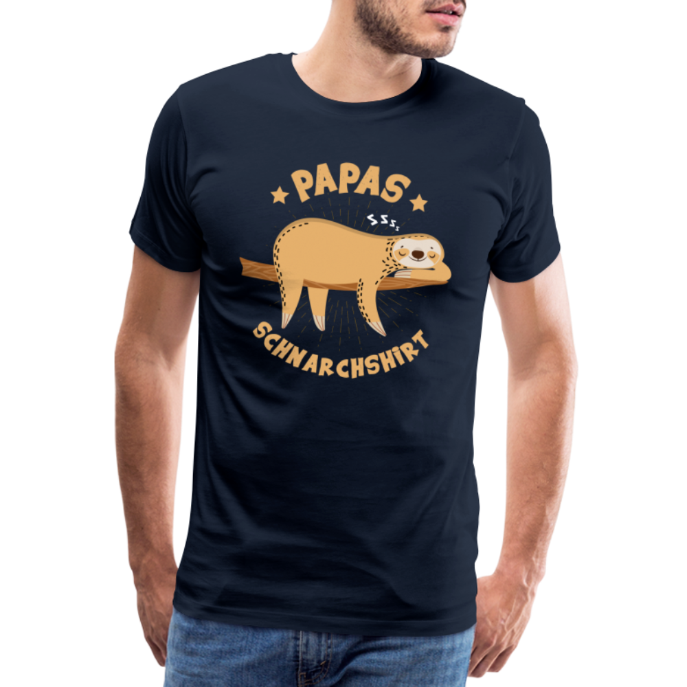 Papa Schnarchshirt lustiges Premium T-Shirt Herren - Navy