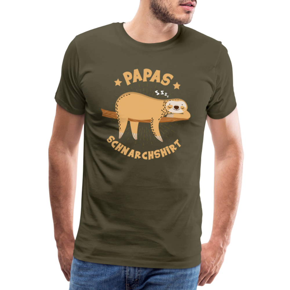 Papa Schnarchshirt lustiges Premium T-Shirt Herren - Khaki