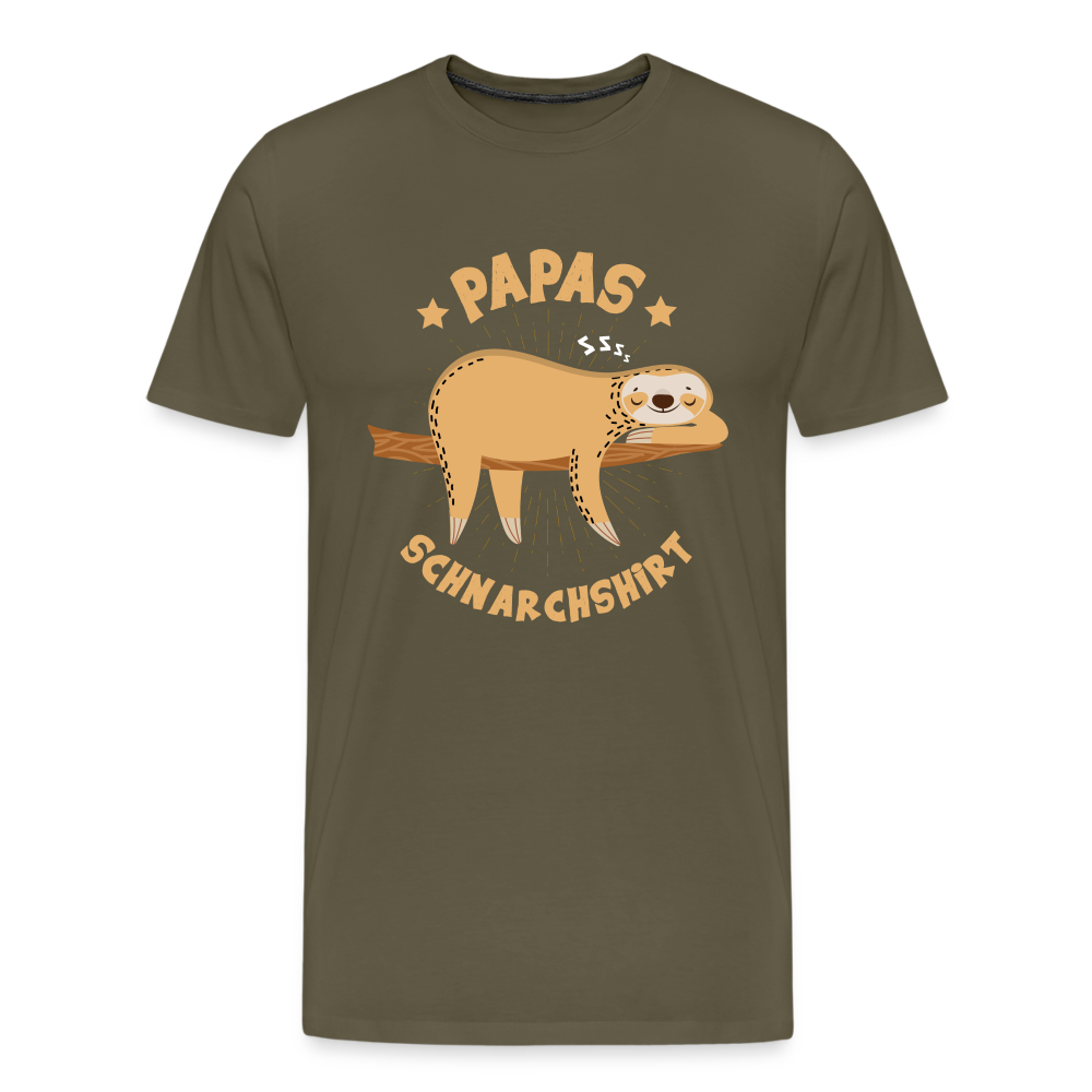 Papa Schnarchshirt lustiges Premium T-Shirt Herren - Khaki