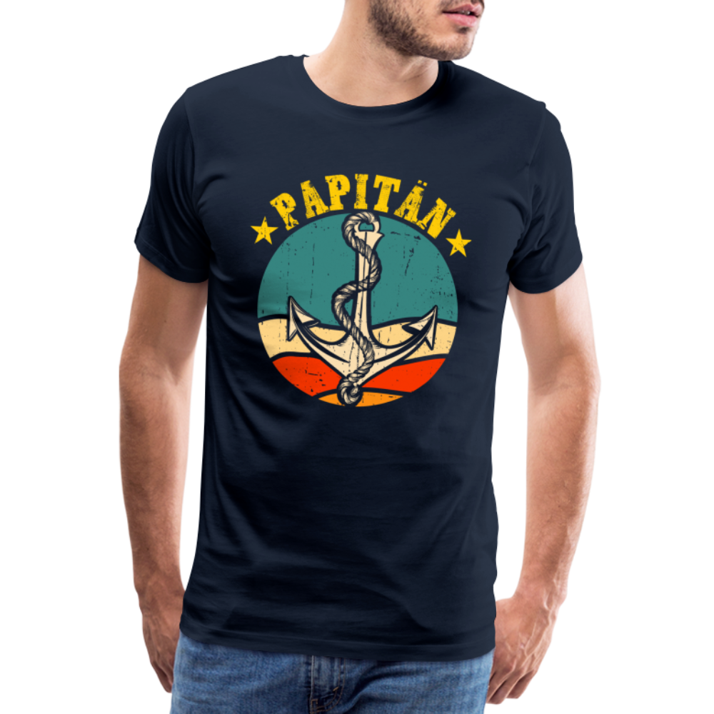 Papitän lustiges Premium Papa T-Shirt Herren - Navy