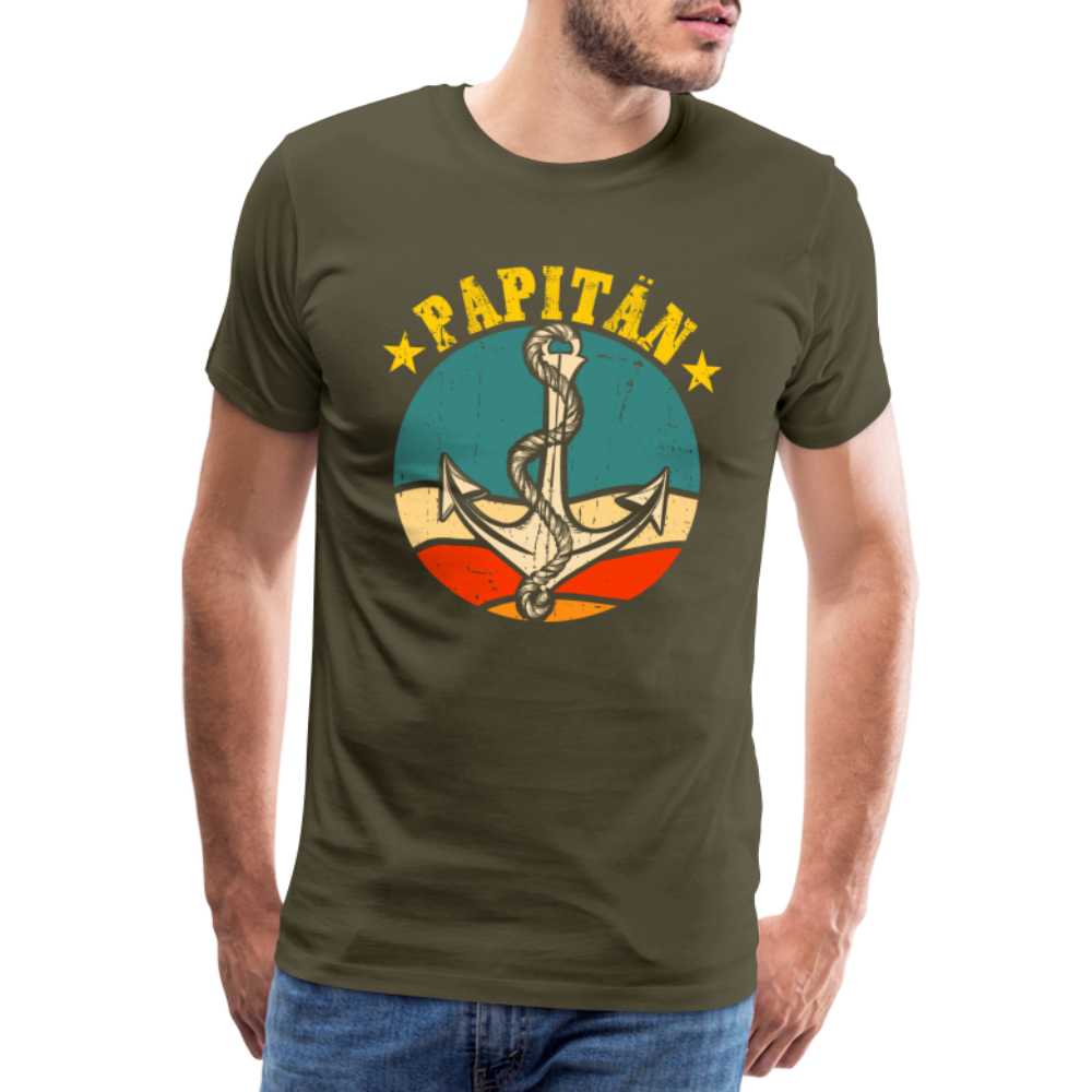 Papitän lustiges Premium Papa T-Shirt Herren - Khaki