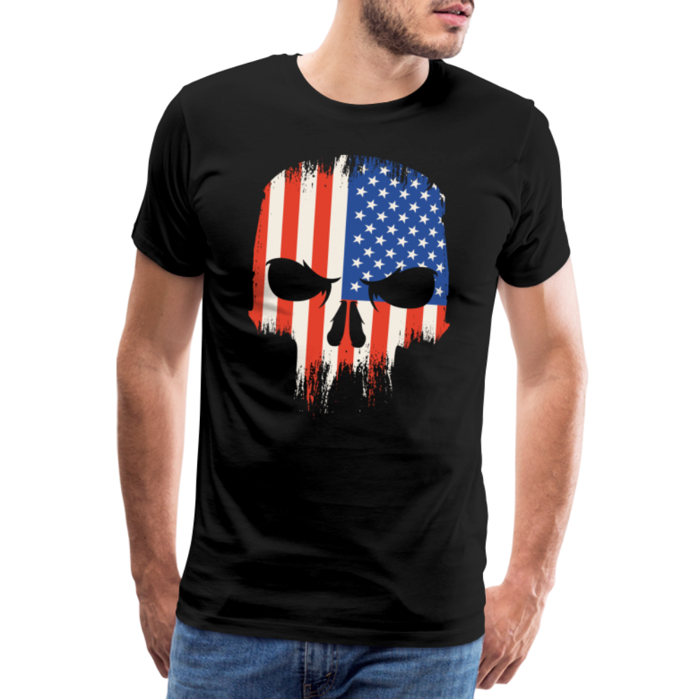 USA Skull Totenkopf Premium T-Shirt Herren - Schwarz