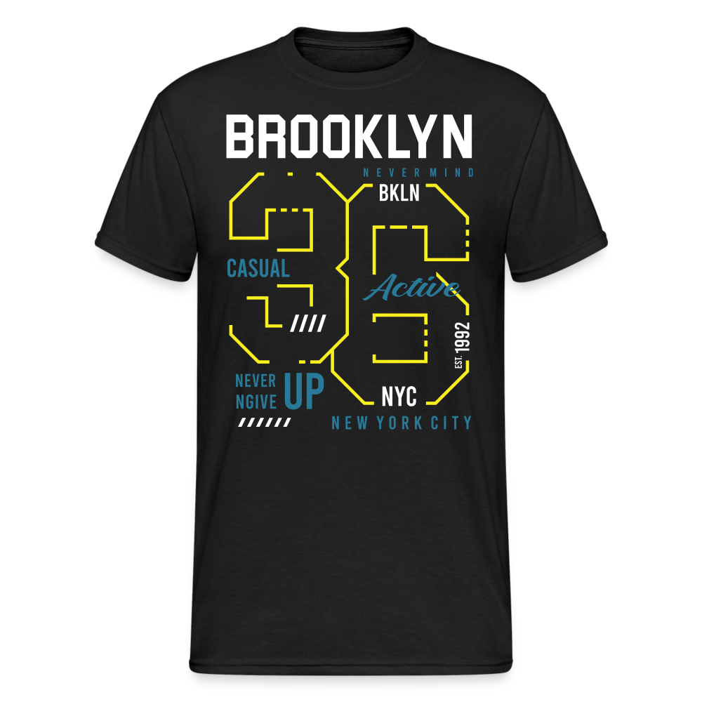 Urban Streetwear Brooklyn Casual T-Shirt Herren - Schwarz