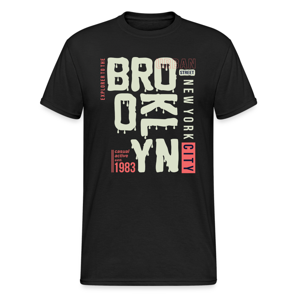 Urban Streetwear NY City 1983 T-Shirt Herren - Schwarz