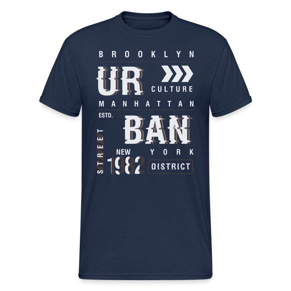 Urban Streetwear BROOKLYN District T-Shirt Herren - Navy